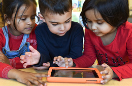 Students on tablet computer