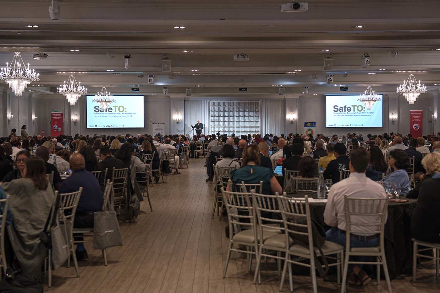 Conference hall of attendees at Joint School Safety and Well-Being Symposium