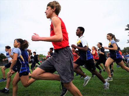 People running on cross-country